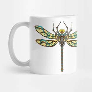 Copper Mech Dragonfly Illustration Mug